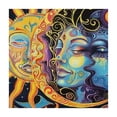 thumbnail image 4 of WYYP Faces Sun Moon Psychedelic Art Square Tablecloth 100% Polyester Fiber 36*36, 4 of 8
