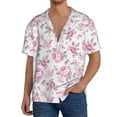 thumbnail image 3 of Xecao offers the Rose Flowers for Men's Casual Short-sleeved Shirt, a button-up collared shirt with a pocket, perfect for beach vacations and yacht travel in the Medium size., 3 of 7
