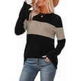 thumbnail image 2 of UZMOG Sweaters for Women, Trendy Color Block Tops Long Sleeve Shirts Early Fall Fashion Winter Clothing, 2 of 6