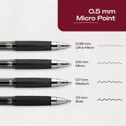 uniball™ 207 Retractable Gel Pens, Micro Point, 0.5mm, Black Ink, 12 Count