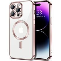 Entronix Magnetic Clear Case for iPhone 14 Pro Max, Slim Fit, Anti-Drop Shockproof, Rose