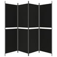 thumbnail image 3 of vidaXL 4-Panel Room Divider Black 200x180 cm Fabric, 3 of 5