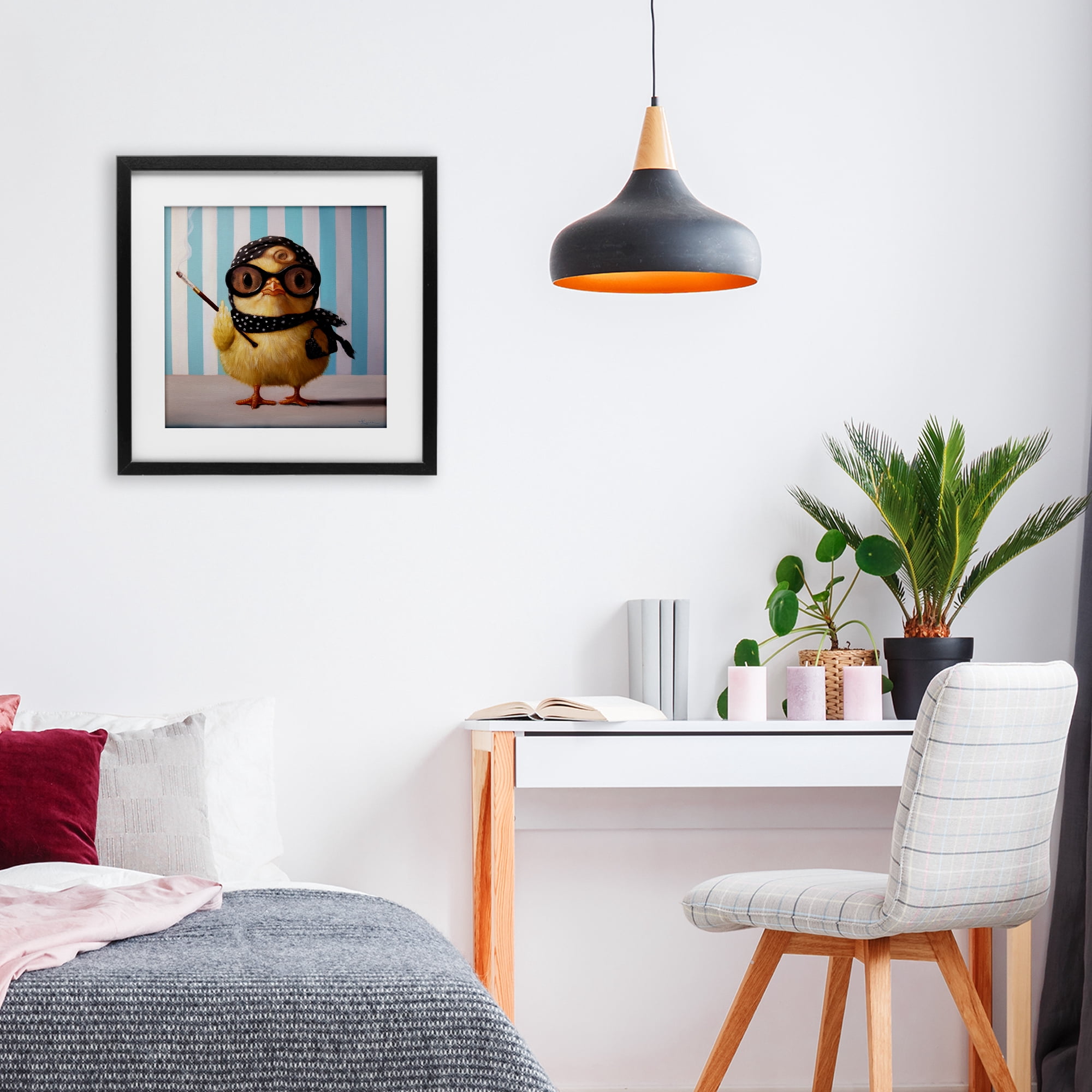 Stupell Industries Audrey Henburn Famous Chick Black Framed Print Under Glass, design by Lucia Heffernan