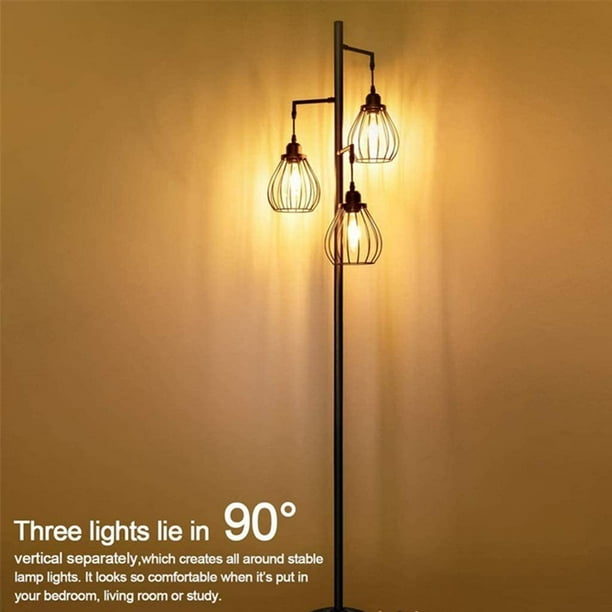 SAYDY Lampadaire à 3 Lumières Lampes sur Pied LED Modernes avec