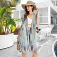 thumbnail image 5 of BZSMCE Women Creatively White Cat with Blue Eyes Print Beach Cover-ups Size:S-2XL, 5 of 7