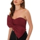 thumbnail image 4 of Top de bandeau con lazo INSPIRE CHIC para mujeres, strapless, escote corazón, corsé para fiestas, rojo, XL, 4 of 6
