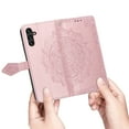 thumbnail image 4 of Feishell Embossed PU Leather Wallet Phone Case for Samsung Galaxy S24 Plus 6.7 inch,Full Protection Magnetic Clasp Flip Stand Card Slots Shockproof Protective Cover with Hand Strap,Rosegold, 4 of 7