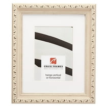 Craig Frames Ancien Ornate, 22x28 inch Off-White Picture Frame Matted for a 18x24 Photo