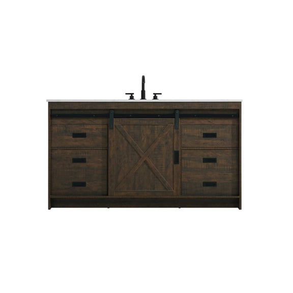 Elegant Kitchen and Bath Austin 60 inch Single Bathroom Vanity in Expresso