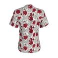 thumbnail image 3 of Uemuo Leaves And Anemone Flowers In Red Grey Printed Women's Classic V-Neck T-Shirt - Soft, Breathable, Moisture-Wicking, Perfect for Casual, Office, Travel, and Everyday Wear-Medium, 3 of 5
