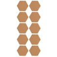thumbnail image 2 of 100x85x1mm Hexagon Coasters Cork Cup Mat Pad Adhesive Backed Wood 10pcs, 2 of 12