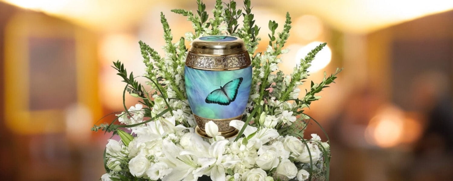 Bokeh Butterfly Urns for Cremation Ashes Large Urn XL or Small Keepsake Urns for Human Ashes & Urns for Human Ashes for Home or Burial Small Urns for Human Ashes Keepsake