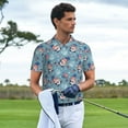thumbnail image 5 of Balery Independence With Gnome Printed Men’s Short Sleeve Polo Shirt, Midweight Men's Shirt,Golf Polo shirts -Medium, 5 of 8