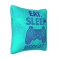 thumbnail image 2 of ZICANCN Eat Sleep Game Repeat Green Cartoon Print Throw Pillow Covers, Bed Couch Sofa Knit Decorative Pillow Covers for Living Room Farmhouse, 20"x20", 2 of 8
