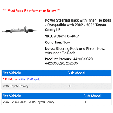Ultimatecar Power Steering Rack & Pinion – 2005-2012 Toyota Avalon, 2002-2006 Camry, Lexus ES