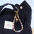 thumbnail image 5 of Wrapables Sparkling Beaded Cell Phone Wrist Strap, Keychain, Bag Charm with Lanyard Tether Tab, Purple Butterfly, 5 of 6