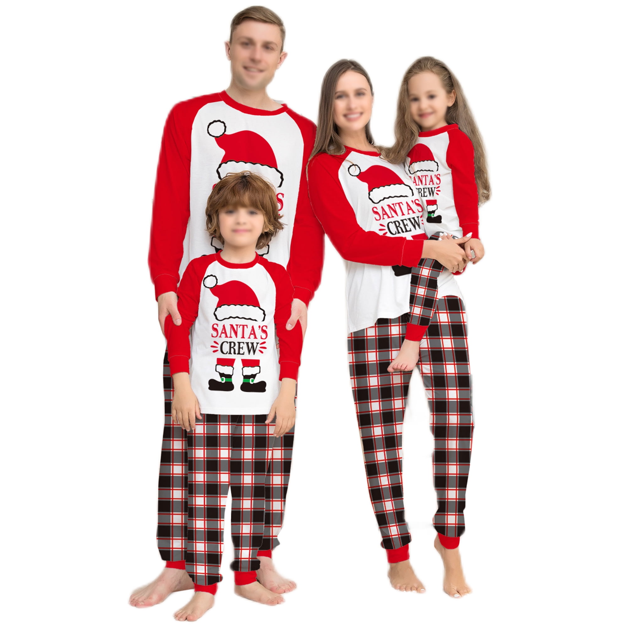 Innerwin Matching Family Pajamas Set Tops And Pants Women Men Kids Sleepwear Christmas Long Sleeve Xmas Pjs Nightwear Red Child 14 Walmart