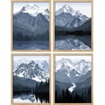 thumbnail image 2 of PixonSign Framed Wall Art Snowy Winter Frozen Mountain Prints, Set of 4 Forest Duotone Landscape Wall Decor Arts, Nature Wall Décor, Adhesive Canvas Poster, Modern Home Artwork - 8"x10" Natural, 2 of 5
