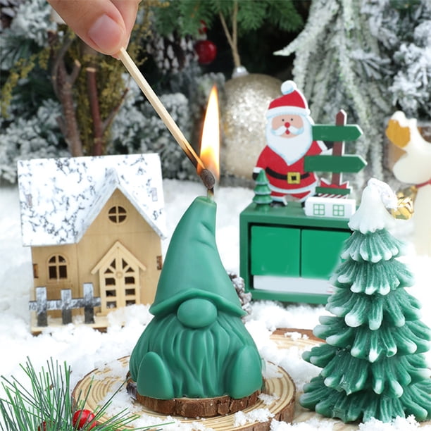 Vela Perfumada de Papá Noel | Decoración Navideña de Cera Roja y Verde | Vela de Aromaterapia de Larga Duración con Cera de Soja y Aromas de Ylang-Ylang, Rosa, Jazmín y Osmanto | Regalo Navideño para