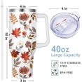 thumbnail image 4 of Fall Cup 40 Oz Tumbler with Handle and Straw Lid, Autumn Leaf Tumbler Insulated Autumn Mugs Keeps Drinks Cold & Hot, Stainless Steel Fall Coffee Mug Fall Themed Thanksgiving Gifts For Women, 4 of 6