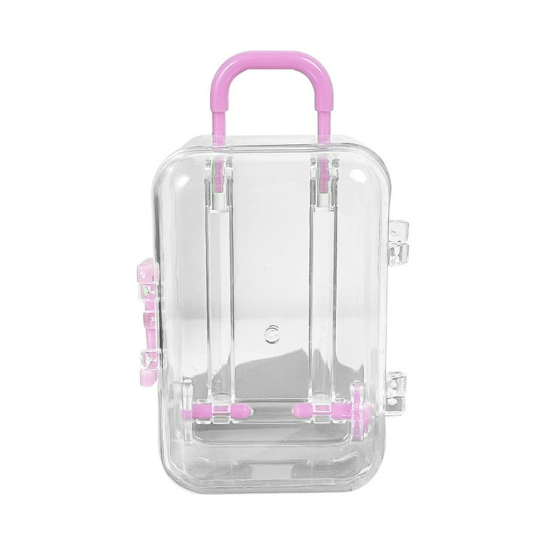 Mini clear plastic suitcase sale