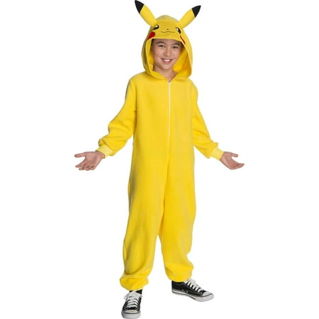 Pokemon Childrens Pikachu Hooded Jumpsuit Costume