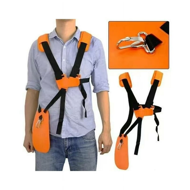 Arnés para desbrozadora - Correa de hombro doble - Arnés para recortadora - para desbrozadora, motosierra y cortadora de césped compatible con desbrozadoras de la serie FS, km, naranja
