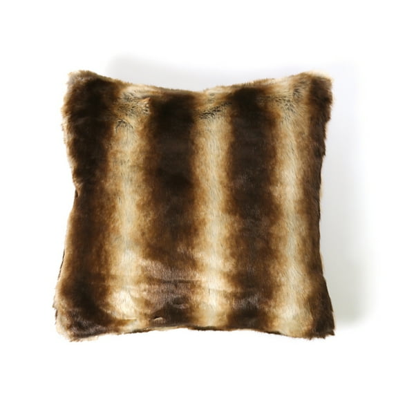 Quality Home Faux Fur Pillow - Chinchilla - 24"W x 24"L - (Set of 2 Pillow Covers)
