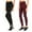 Black / Burgundy, variant on Womens High Waist Fleece Extra Wide Band Leggings One Size, Fuchsia