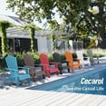 thumbnail image 6 of Cecarol Oversized Adirondack Chair Plastic, Outdoor Fire Pit Chair with Cup Holder, Adirondack Patio Chair Weather Resistant for Outside, Porch, Lawn, Garden- AC01, Coffee(Wood Grain), 6 of 8