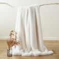 thumbnail image 6 of Battilo White Faux Fur Throw Blanket,Fluffy Cozy Soft Warm Fur Throws,Ivory Plush Blanket,50"x60", 6 of 8