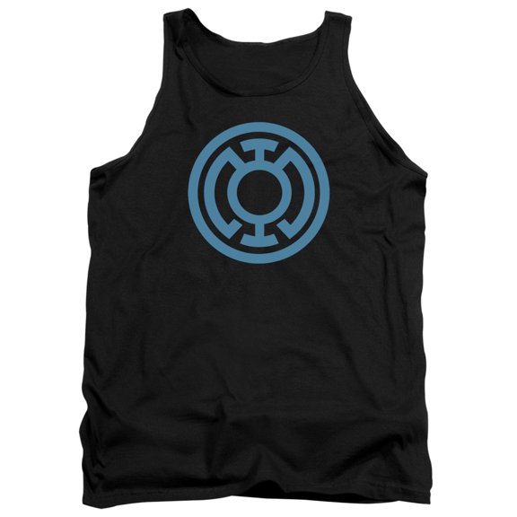 Green Lantern Lt Blue Emblem Adult Tank Top Black