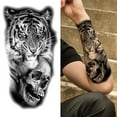 thumbnail image 2 of Tiger Lion Temporary Tattoo Sticker Fake Tatoo Body Arm Art Best X2Q2, 2 of 6