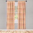 thumbnail image 3 of Ambesonne Kente Pattern Curtains, Zigzags and Birds, Pair of 28"x95", Orange Beige and White, 3 of 5