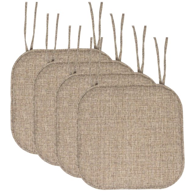 Cojín para silla Sweet Home Collection, espuma viscoelástica, paquete de 4 unidades, color marrón