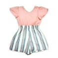 thumbnail image 2 of Trixxi Girls Flutter Sleeve Faux Paper Bag Romper, Sizes 7-16, 2 of 2