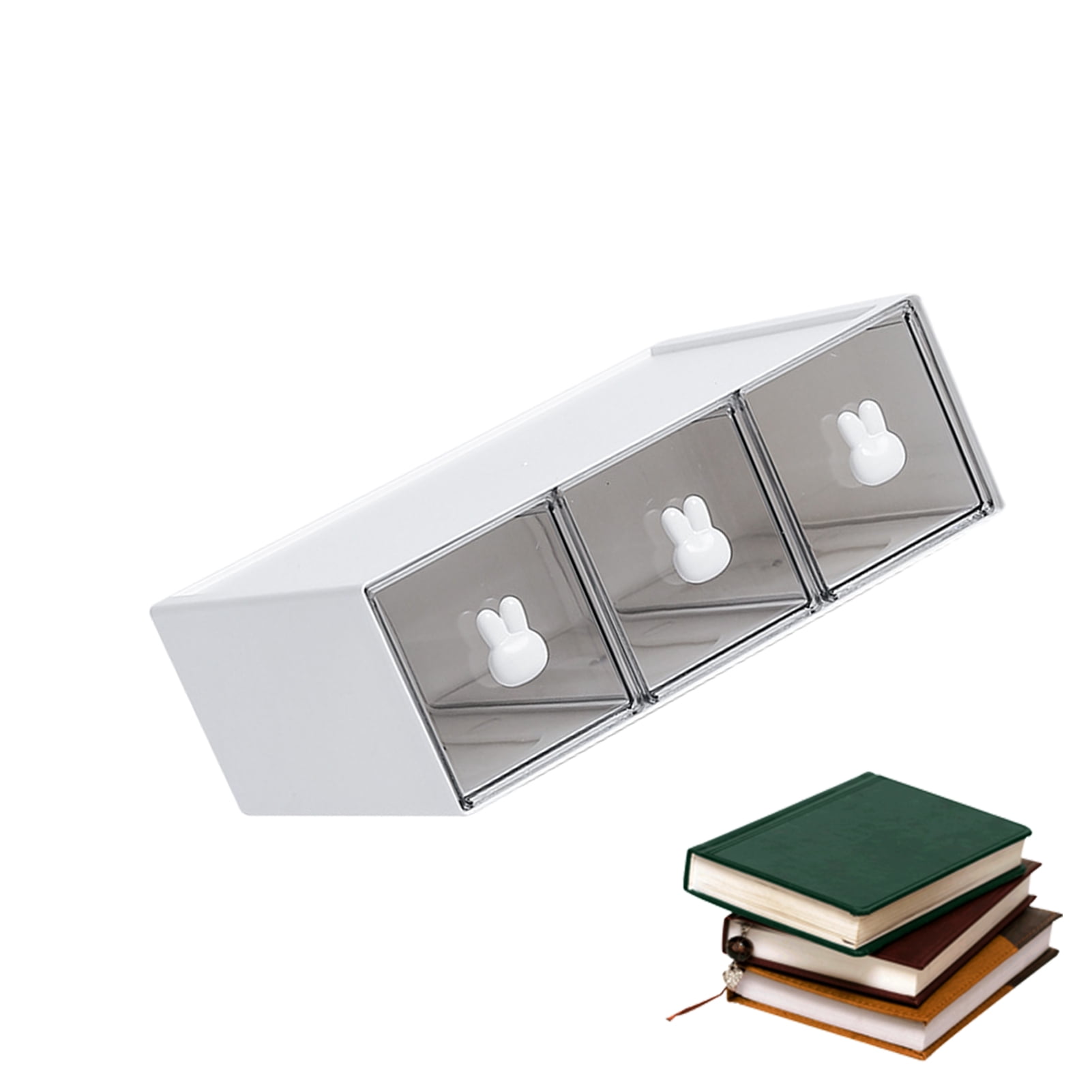 Stationary Organizer, Rabbit Handle Desk Storage Box, Stationery Box, Desktop Stationery Storage Box, Desk Organizer, Makeup Organizer Drawers