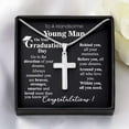 thumbnail image 3 of Cross Necklace Personalized Boyfriend Graduation Gift, Graduation Gift for Boyfriend, College Graduation Gift for Boyfriend, Boyfriend Cross Necklace, 3 of 3