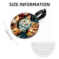 thumbnail image 5 of Cat 2Pcs PU Leather Round Luggage Tags with Privacy Cover and Name ID Tag for Suitcase, Handbags, Backpacks, School Bags, 5 of 6