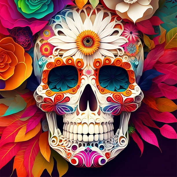 (B6797) Resina Con Calavera Personalizada Serie Abstracta 30x30CM 11 81x11 81 Pulgadas