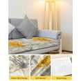 thumbnail image 4 of Yellow White Floral Sofa Couch Cushion Covers Washable, Removable Stretchable Sectional Couch Covers, Spring Botanical Watercolor Flowers Slipcovers for L & T Shape Sofa Protector M Size 1 pc, 4 of 7
