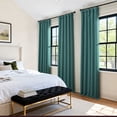 thumbnail image 4 of HPD Half Price Drapes Slate Teal Faux Linen Room Darkening Curtains for Bedroom & Living Room Curtains (1 Panel), Door & Window Curtains 84 inches long, Rod Pocket Curtains & drapes, 50W X 84L, 4 of 11