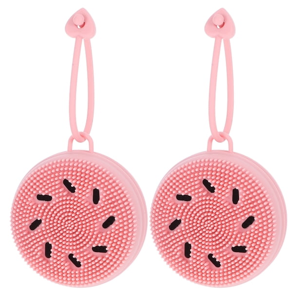 GOOHOCHY Cepillo de limpieza facial de silicona de 2 piezas, cepillo de champú para bebés, exfoliante suave, herramienta compacta para el cuidado de la piel para masaje de limpieza profunda.
