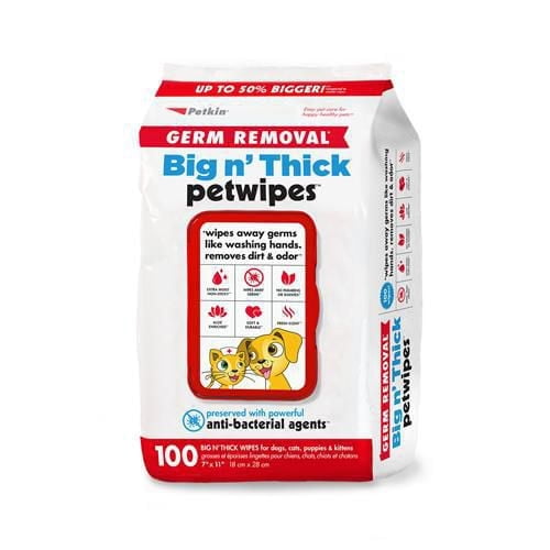 3)Lingettes pour animaux de compagnie larges et épaisses éliminant les germes