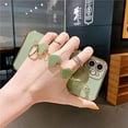 thumbnail image 5 of Girl Women Gold Electroplated Outlines with TPU Back Shell Phone Case + Hearts Chain, Compatible with iPhone 13, Full Body Protection (Scratch-resistant & Shockproof) - Grey, 5 of 14