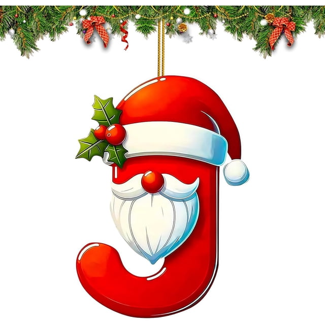 Colgante de letra de árbol de Navidad de acrílico | Decoración colgante con alfabeto personalizado | Decoración para árbol de Navidad para el hogar, puerta, pared, corona