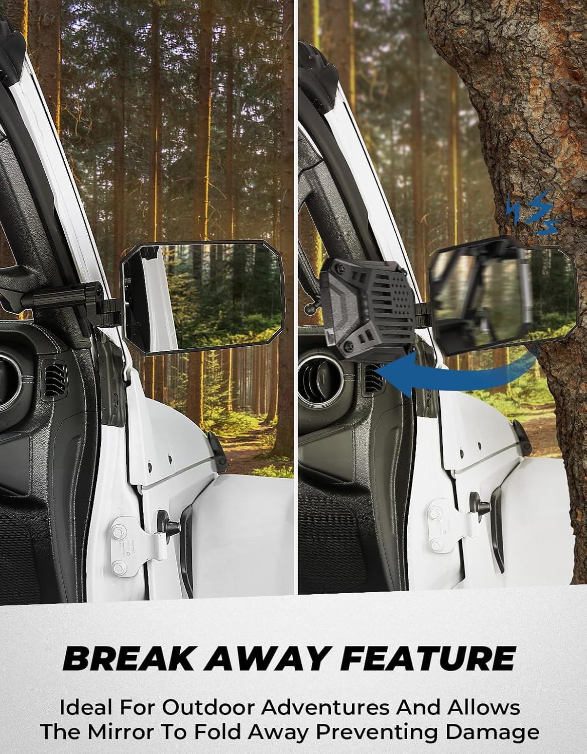 JOYTUTUS Mirrors Doors Off Compatible with 2018-2023 Wrangler JL/JLU & Gladiator JT, JL Side Mirrors with Ball Adapter, Wider View