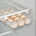 thumbnail image 3 of Cateissary Caja de almacenamiento de huevos PET ABS Nevera Organizadores deslizantes de frutas y verduras Contenedor de alimentos Cajón de refrigerador, 3 of 6