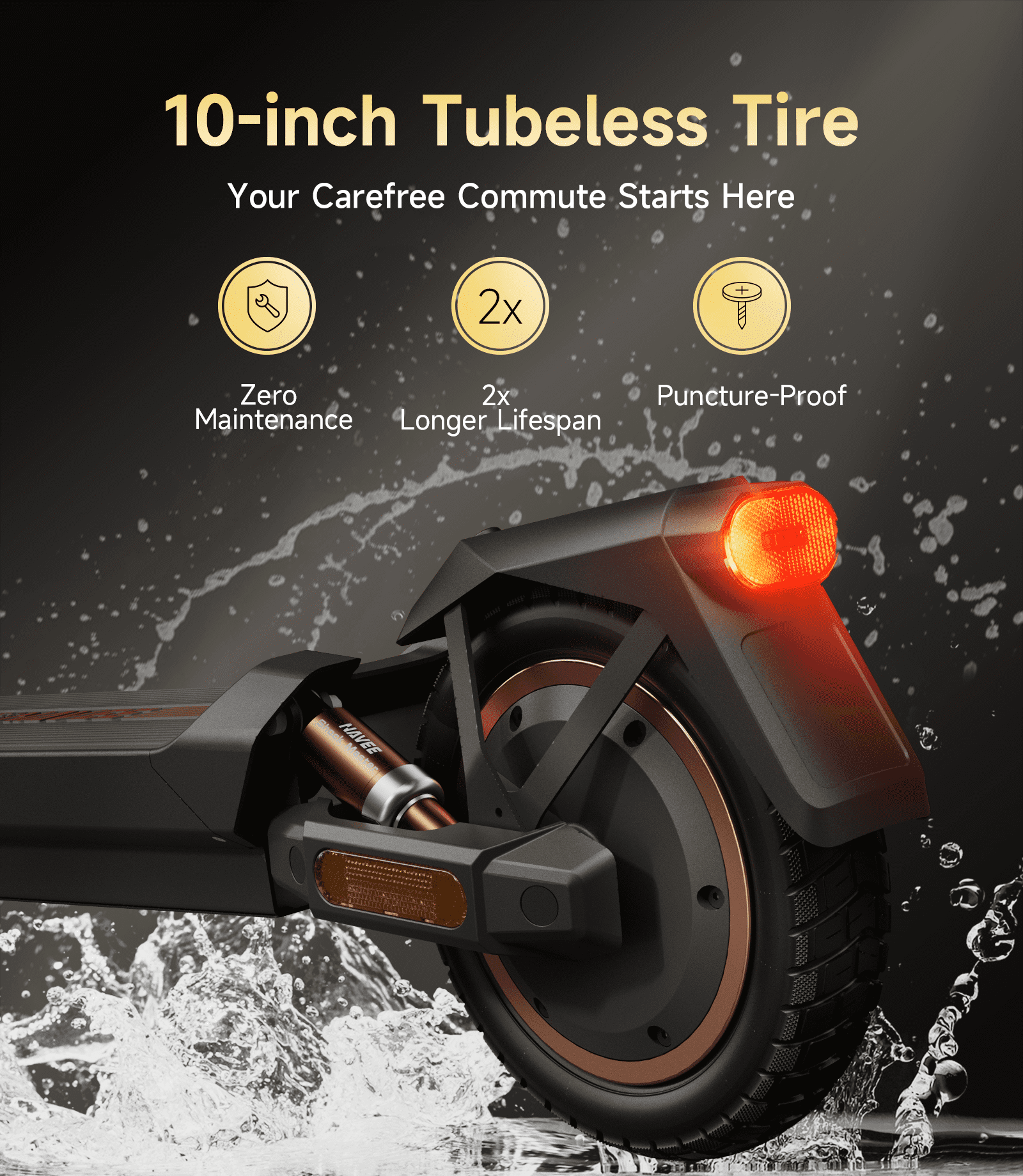 NAVEE GT3 Electric Scooter, 20MPH, 31-Mile Range, Foldable