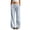 Blue, variant on Womens Pants Casual Wide Leg Pants High Waist Flowy Trousers Elastic Waistband Everyday Relaxation Solid Blue L